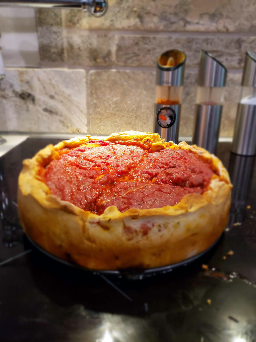 chicago style deep dish pizza