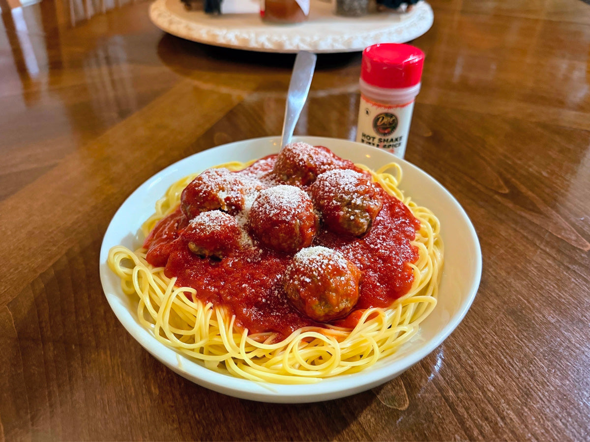 spicy meatballs over angel hair pasta recipe
